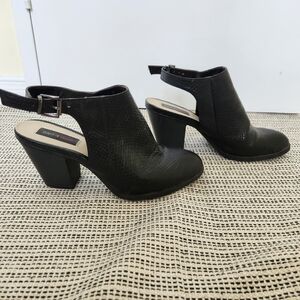 Jeanne Baker Black Open Back Booties
